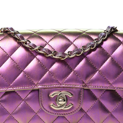 Chanel Iridescent Lambskin Quilted Mini Rectangular Flap Purple 10 of 10
