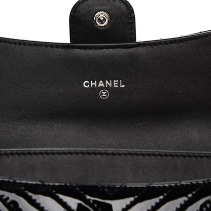 Chanel Patent Chevron Quilted Small Flap Wallet Black 6 of 9