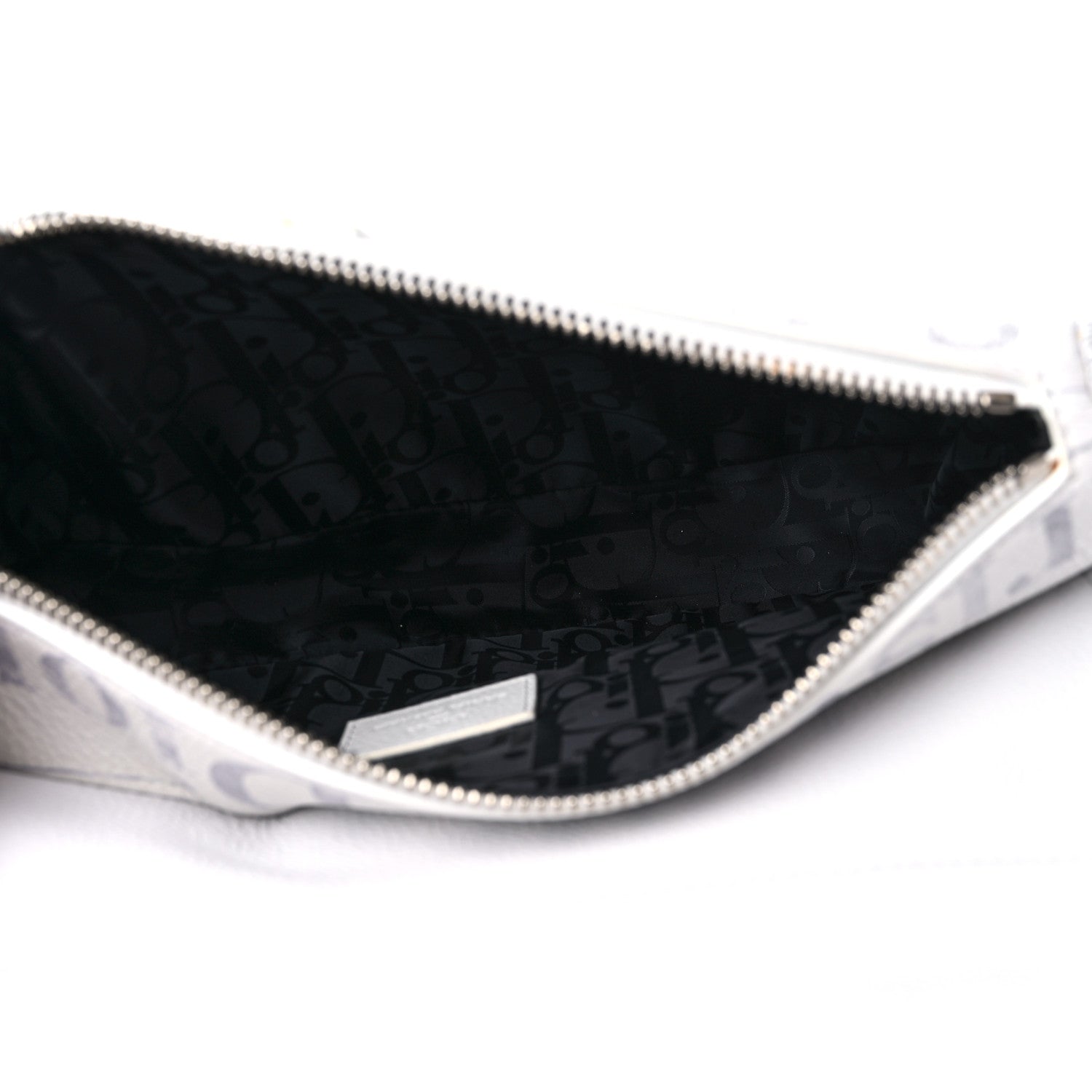 Christian Dior X DANIEL ARSHAM Grained Calfskin Newspaper Print Saddle Bag White 5 of 8