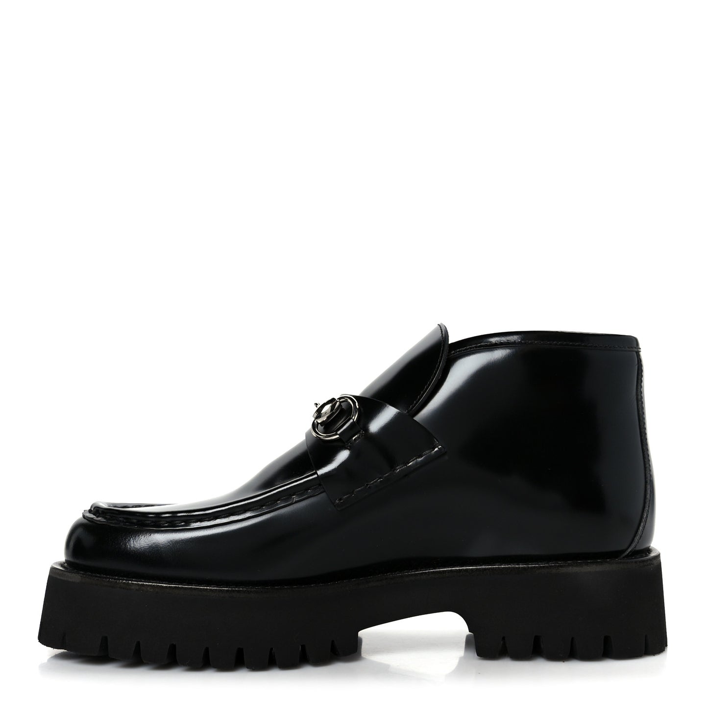 Cordovan Lux Womens Horsebit Platform Ankle Boots 39 Black