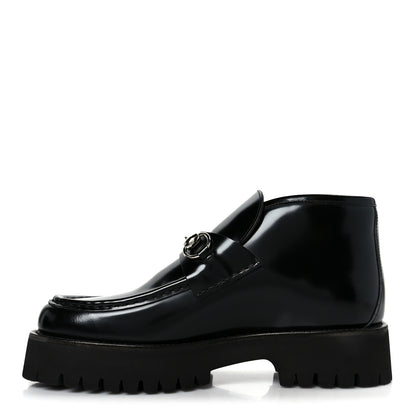 Gucci Cordovan Lux Womens Horsebit Platform Ankle Boots 39 Black 1 of 10