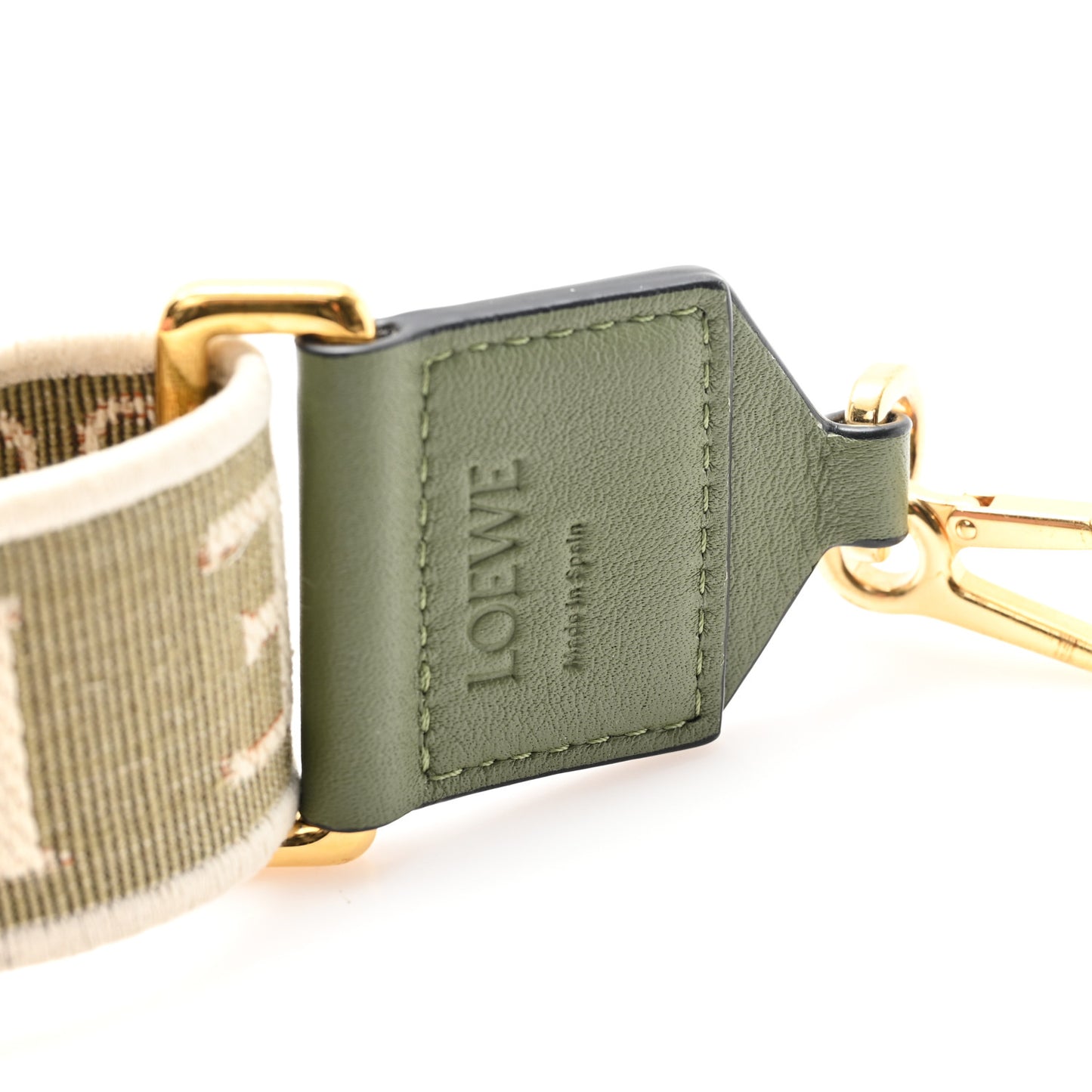 Calfskin Jacquard Anagram Strap Avocado Green