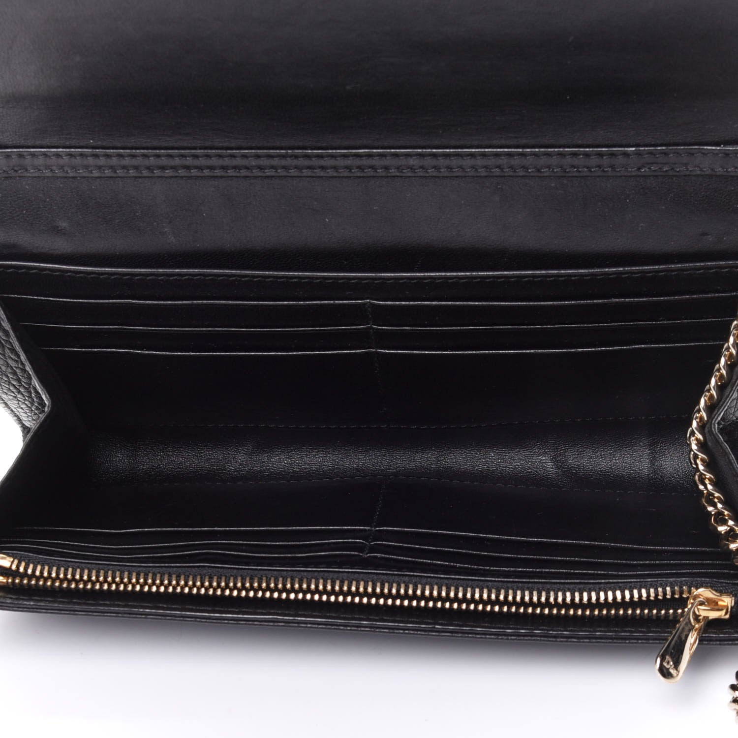 Christian Dior Grained Calfskin Diorama Croisiere Chain Wallet Black 4 of 4