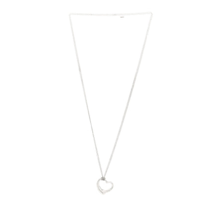 Tiffany Sterling Silver 35mm Elsa Peretti Open Heart Pendant Mesh Necklace 3 of 5