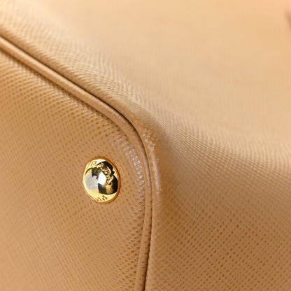 Prada Saffiano Cuir Medium Double Bag Caramel Fuoco 13 of 17