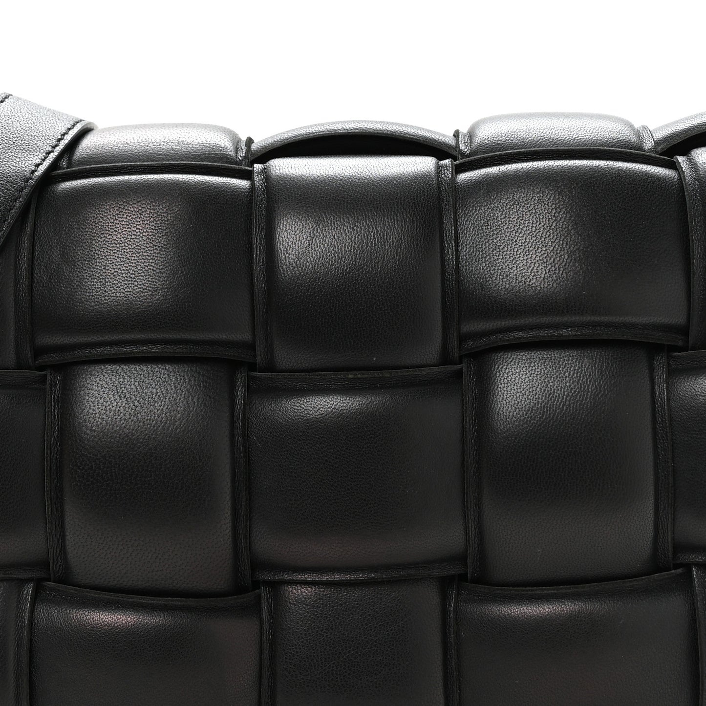 Nappa Maxi Intreccio Padded Cassette Crossbody Bag Black