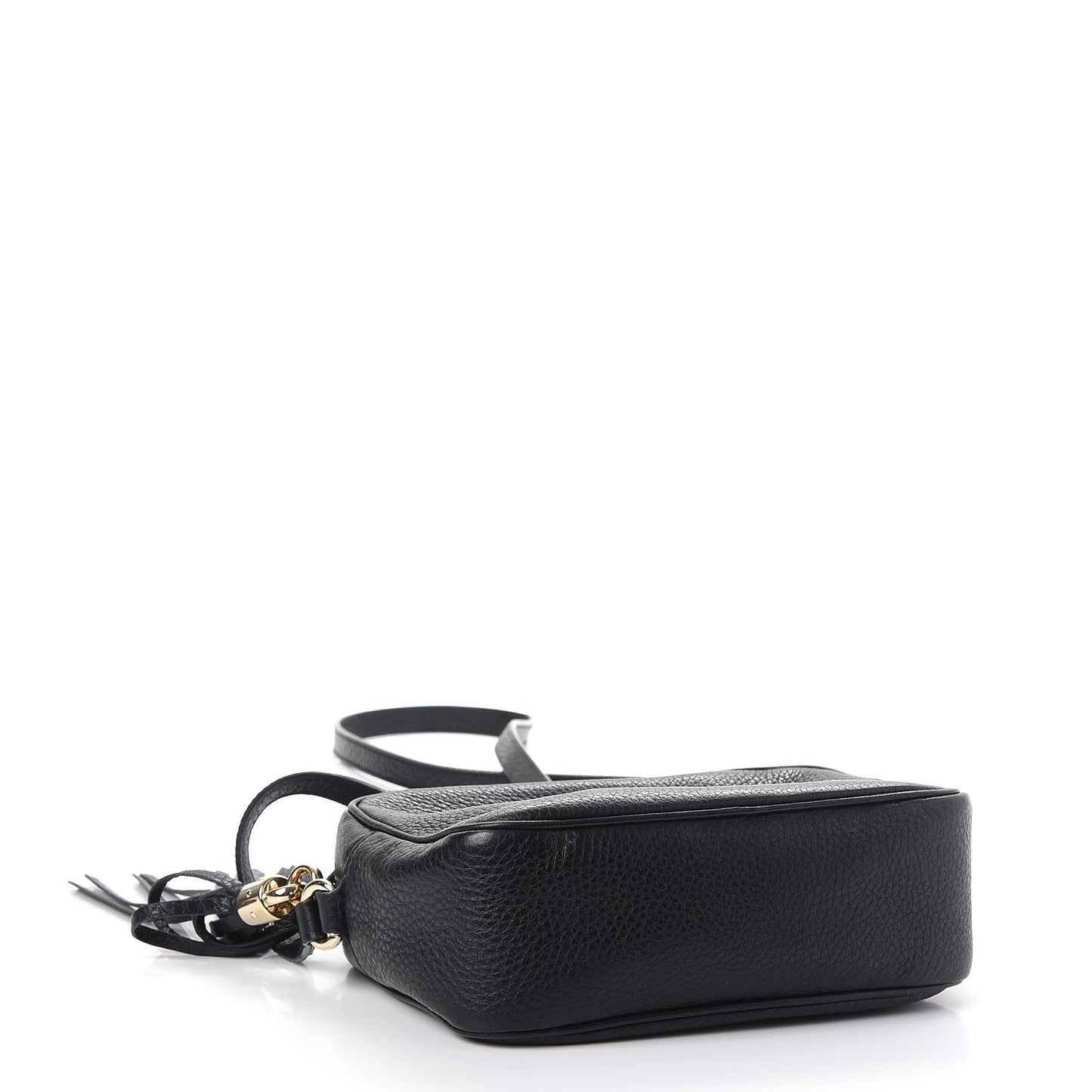 Pebbled Calfskin Small Soho Disco Bag Black