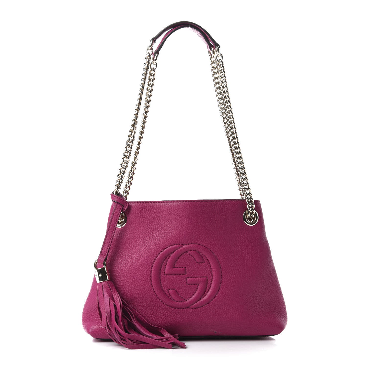 Gucci Cellarius Calfskin Small Soho Chain Shoulder Bag Bright Bouganville 1 of 13
