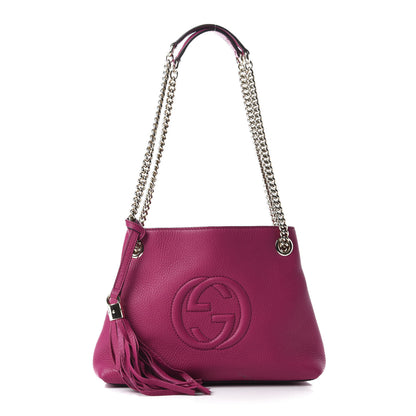 Gucci Cellarius Calfskin Small Soho Chain Shoulder Bag Bright Bouganville 1 of 13