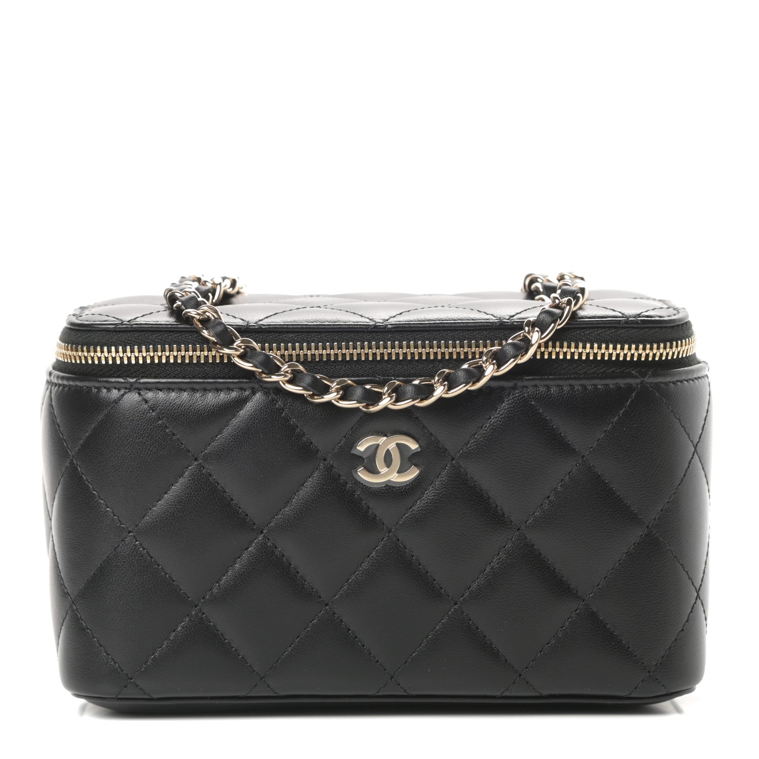 Chanel Lambskin Quilted Small Vanity Case With Chain Black 1 of 11