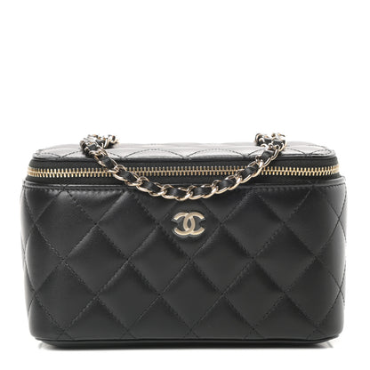Chanel Lambskin Quilted Small Vanity Case With Chain Black 1 of 11