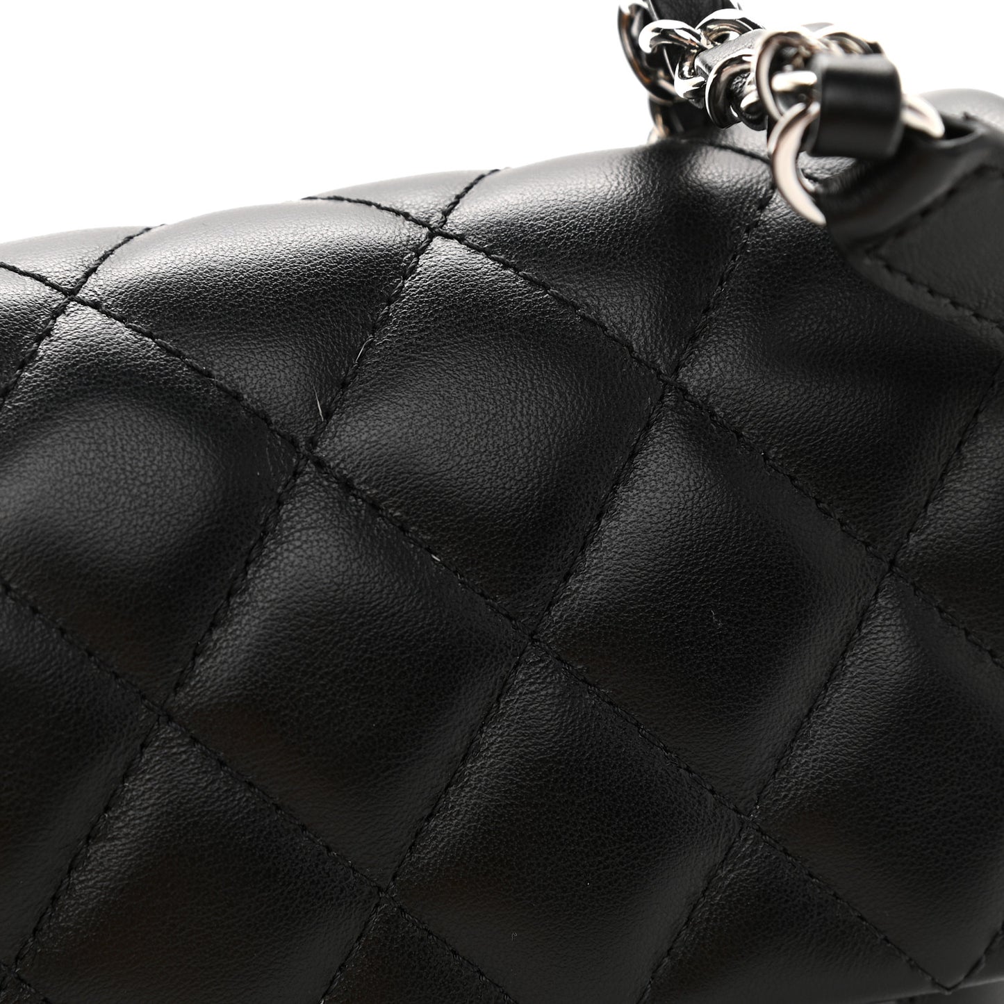 Calfskin Quilted CC Uniform Flap Belt Bag Black