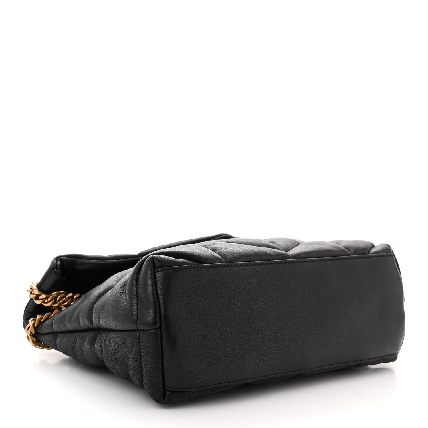 Saint Laurent Lambskin Quilted Small Loulou Puffer Monogram Chain Satchel Black 4 of 10