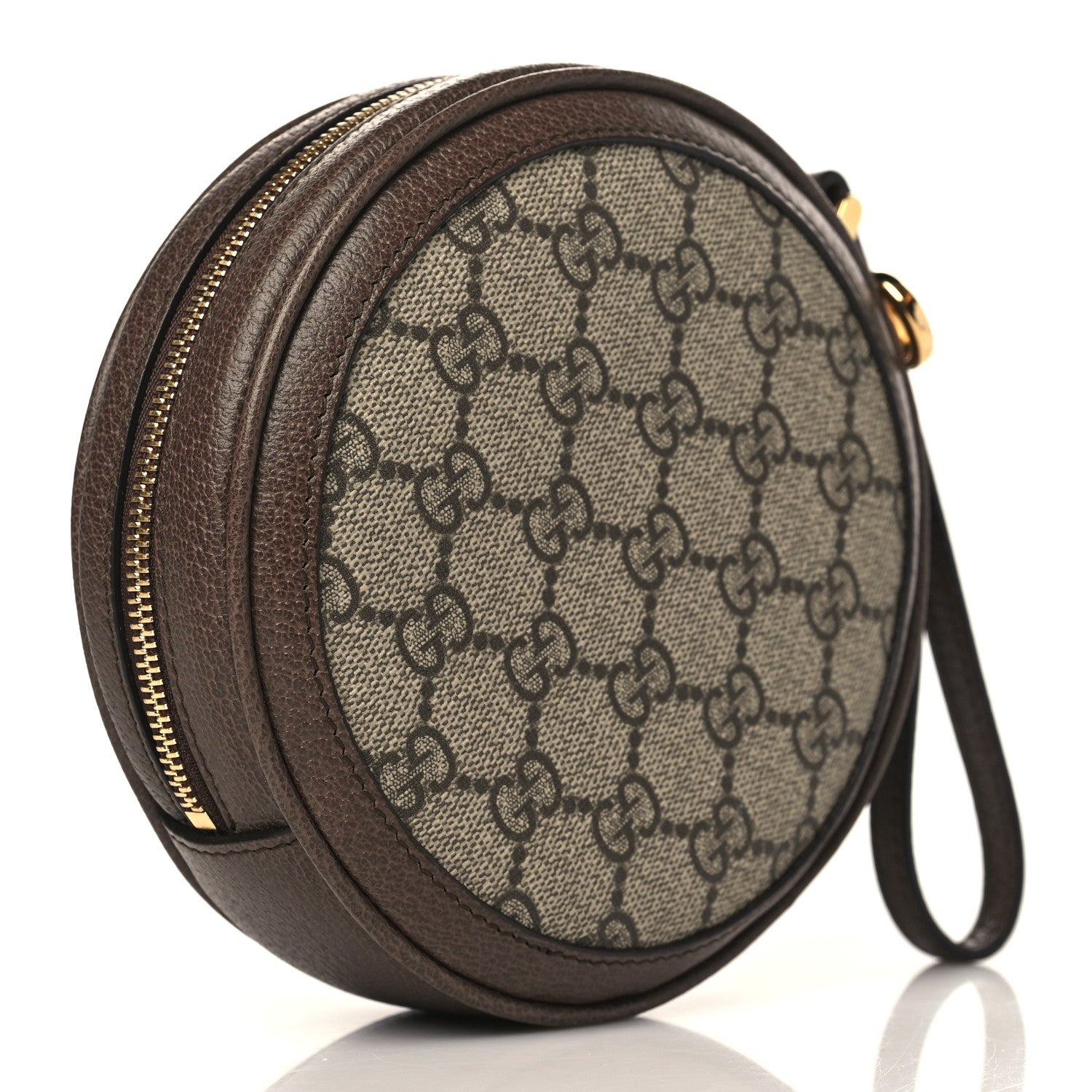 Gucci GG Supreme Monogram Web Ophidia Circle Wristlet Beige New Acero 3 of 9