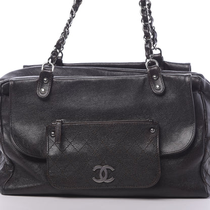 Chanel Glazed Caviar Pocket In The City Tote Brown 8 of 10