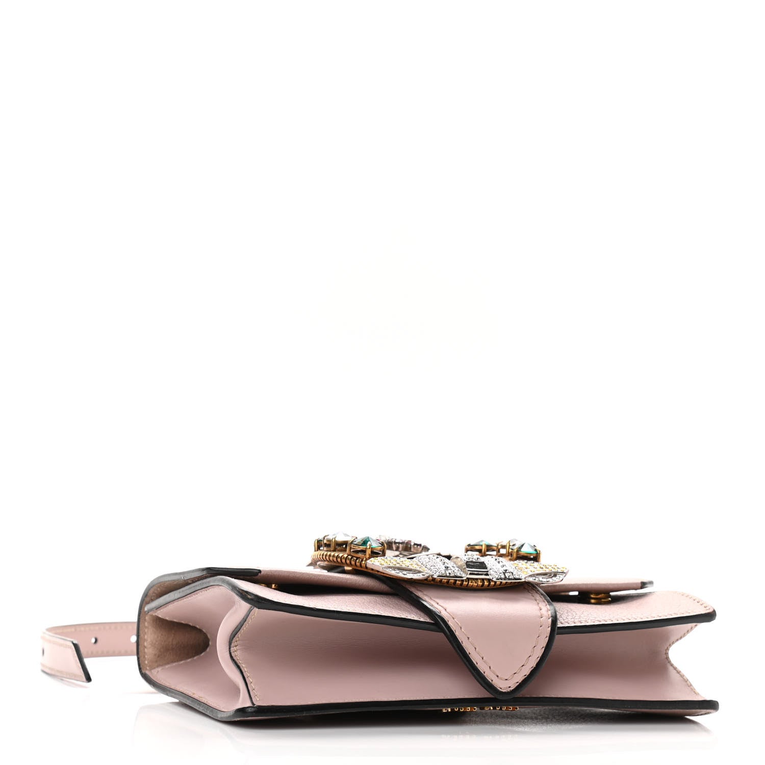 Miu Miu Goatskin Madras Soft Calf Crystal Embellished Shoulder Bag Mughetto 4 of 10