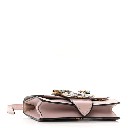 Miu Miu Goatskin Madras Soft Calf Crystal Embellished Shoulder Bag Mughetto 4 of 10