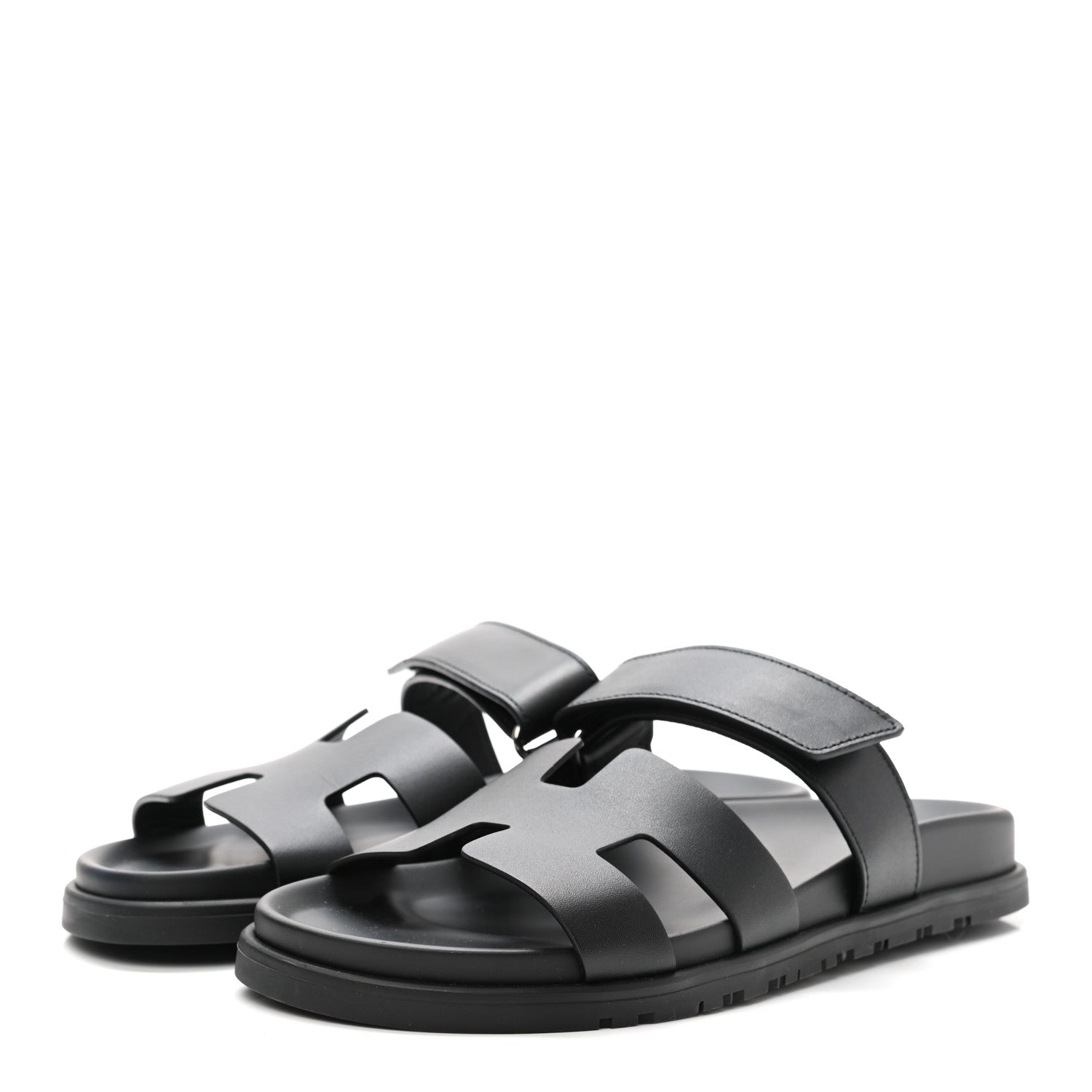 Hermes Calfskin Womens Chypre Sandals 39 Black 3 of 9