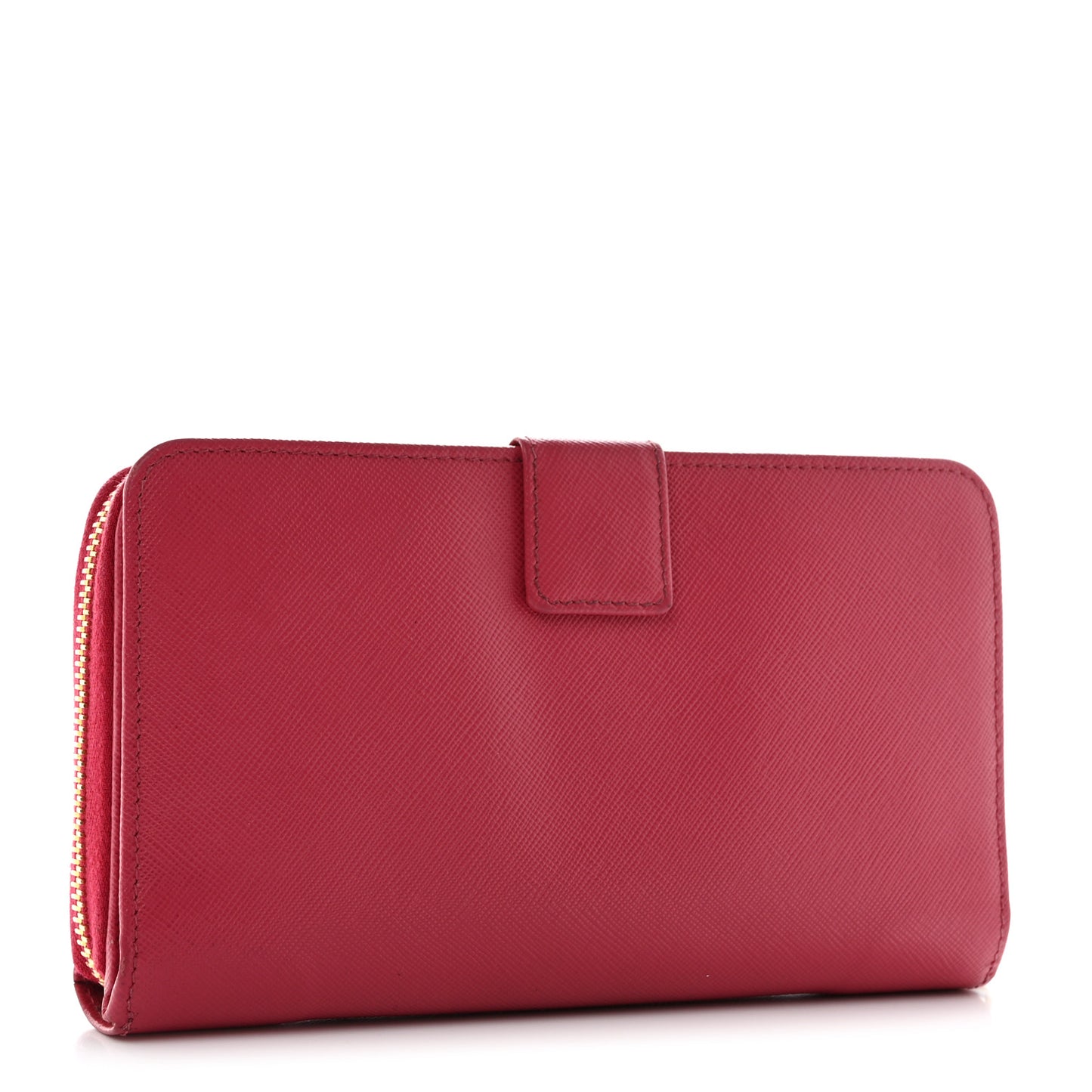 Saffiano Metal Zip Around Organizer Wallet Peonia