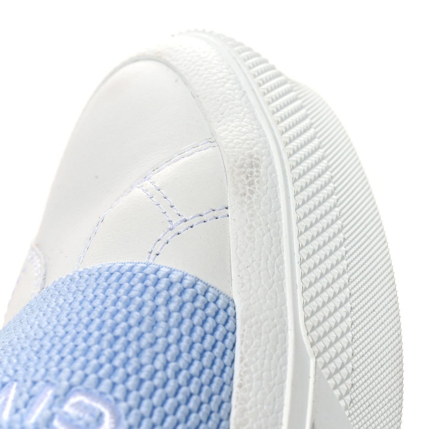 Calfskin Band Logo Womens City Sport Sneakers 38 White Blue