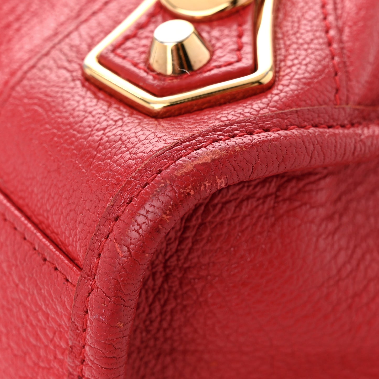 Chevre Gold Metallic Edge Hardware City Rouge Grenade