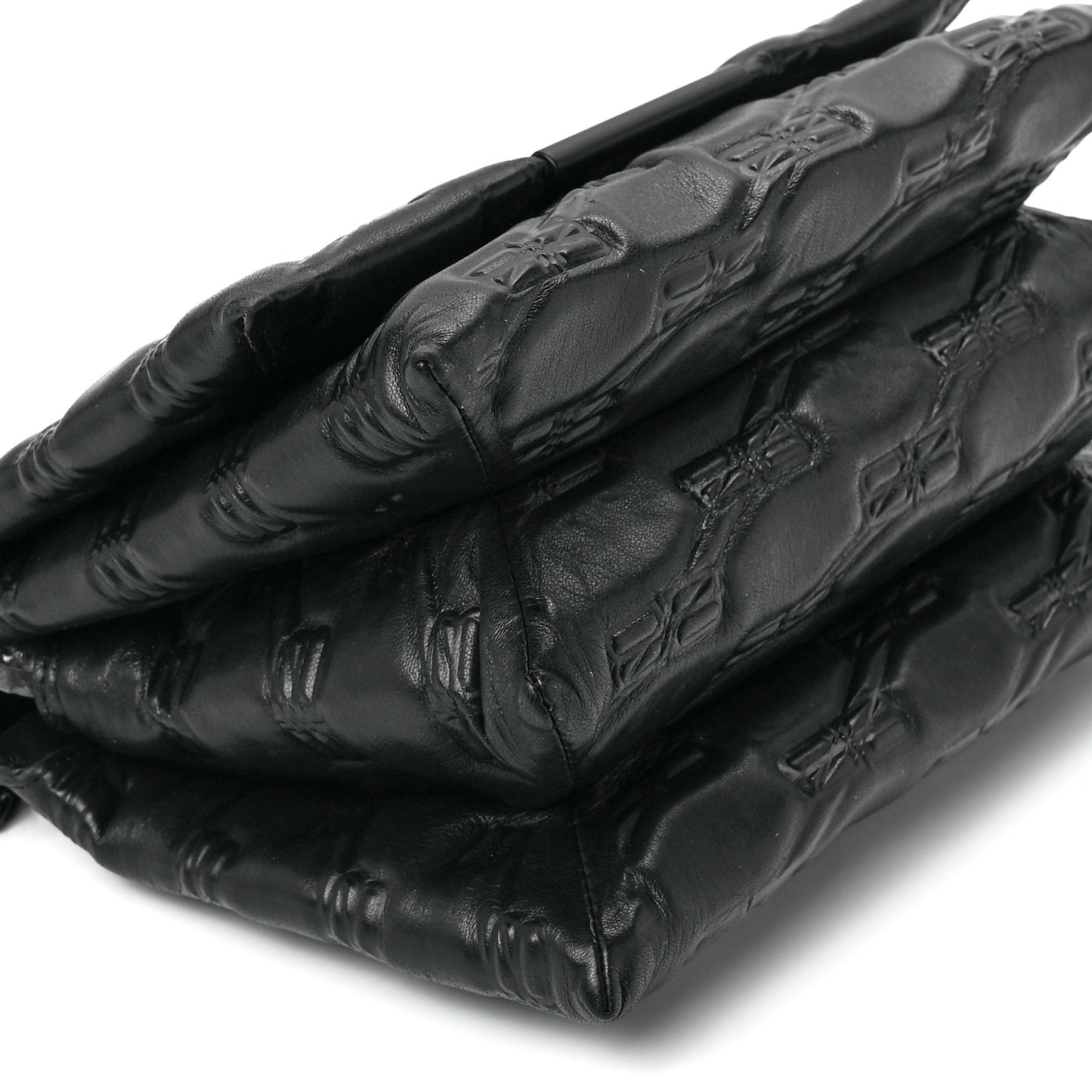 Nappa BB Monogram Embossed Medium Triplet Bag Black