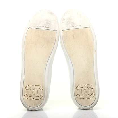 Chanel Calfskin Gum Womens CC Sneakers 37 White 5 of 16