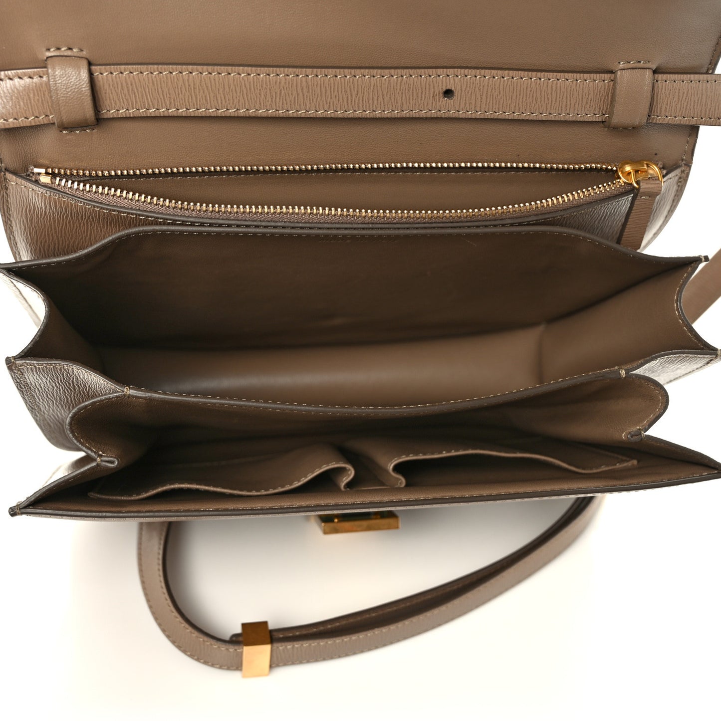 Liege Calfskin Medium Classic Box Flap Bag Taupe