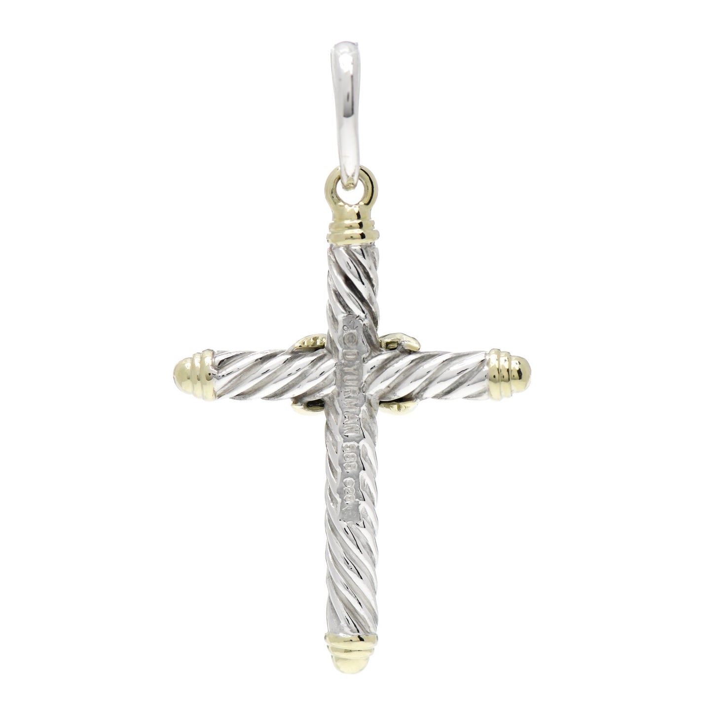 Sterling Silver 14K Yellow Gold Cross Pendant