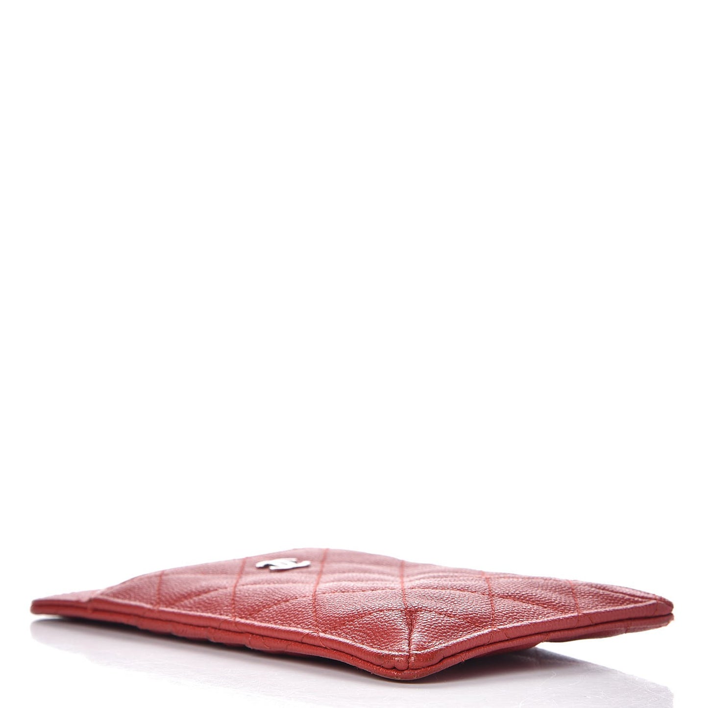 Caviar Quilted Classic Flat Wallet Pouch Red