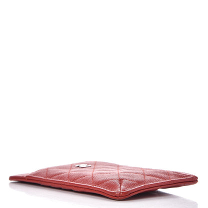 Chanel Caviar Quilted Classic Flat Wallet Pouch Red 4 of 11