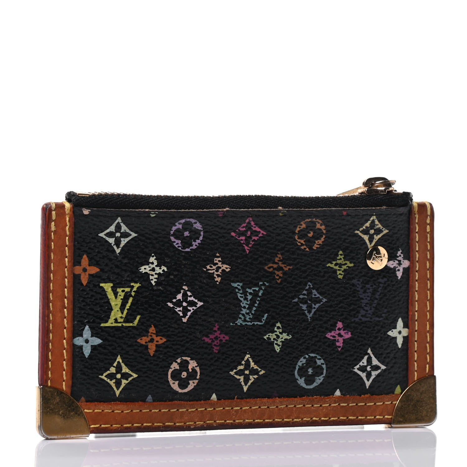 Louis Vuitton Monogram Multicolor Key Pouch Black 2 of 4