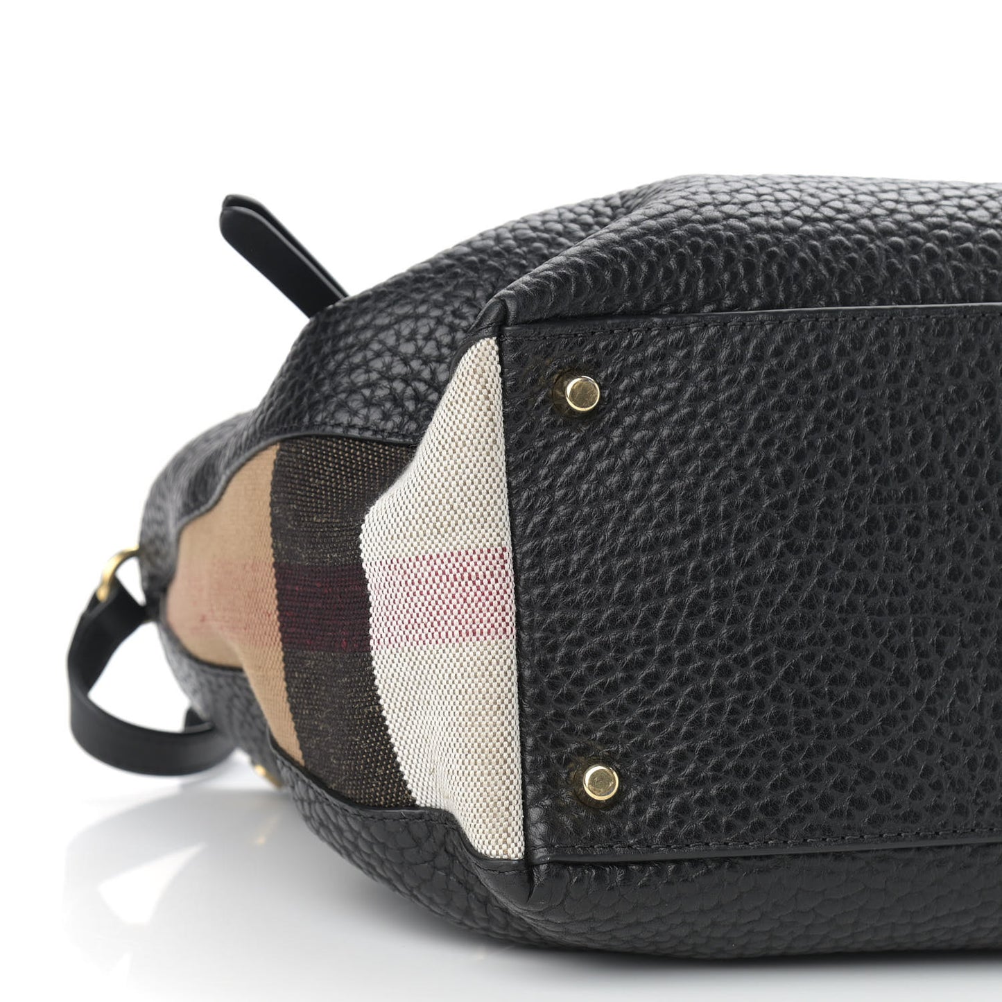 Grainy Calfskin House Check Small Maidstone Black