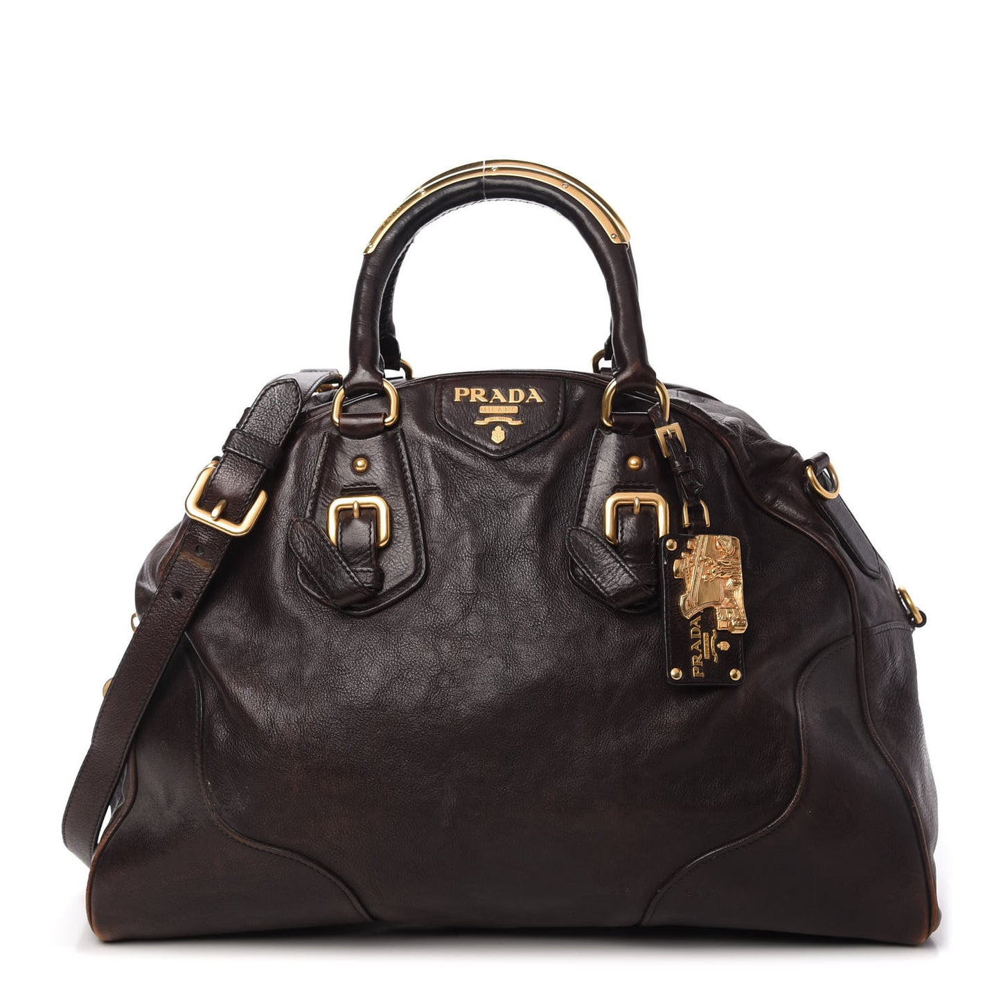 Glace Calf Large Dome Satchel Moro