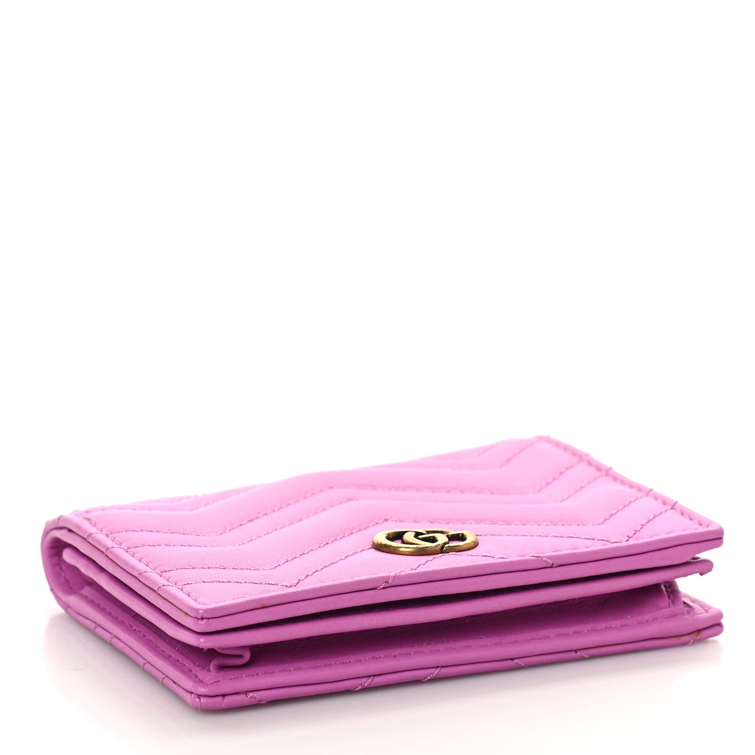 Gucci Calfskin Matelasse GG Marmont Card Case Candy Mousse 4 of 8