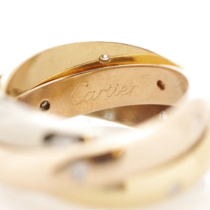 Cartier 18K Pink Yellow White Gold Diamond Trinity Ring 50 5.25 7 of 13