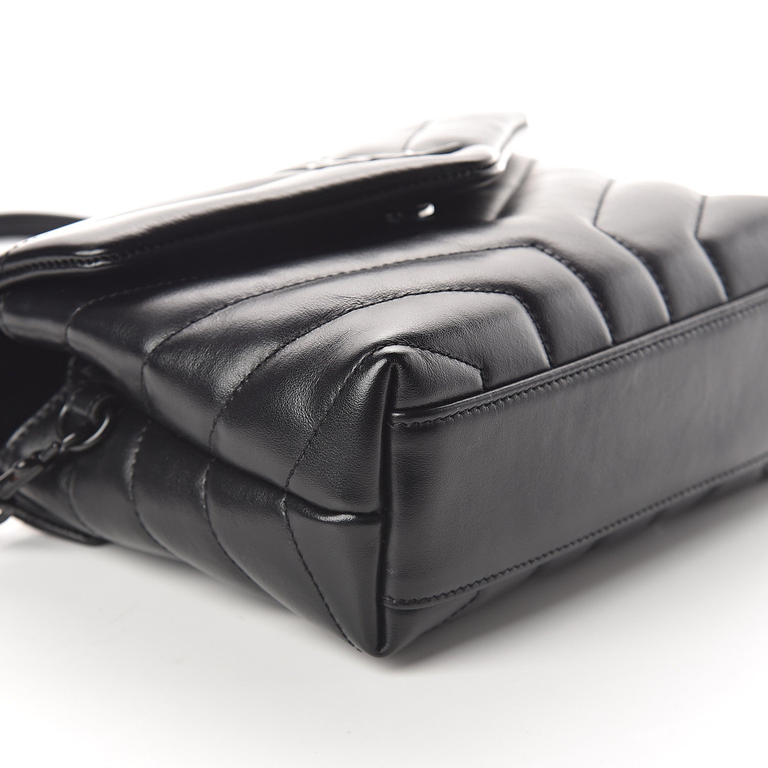 Saint Laurent Calfskin Y Quilted Monogram Toy Loulou Crossbody Bag Black 7 of 9