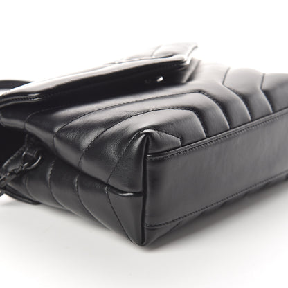 Saint Laurent Calfskin Y Quilted Monogram Toy Loulou Crossbody Bag Black 7 of 9