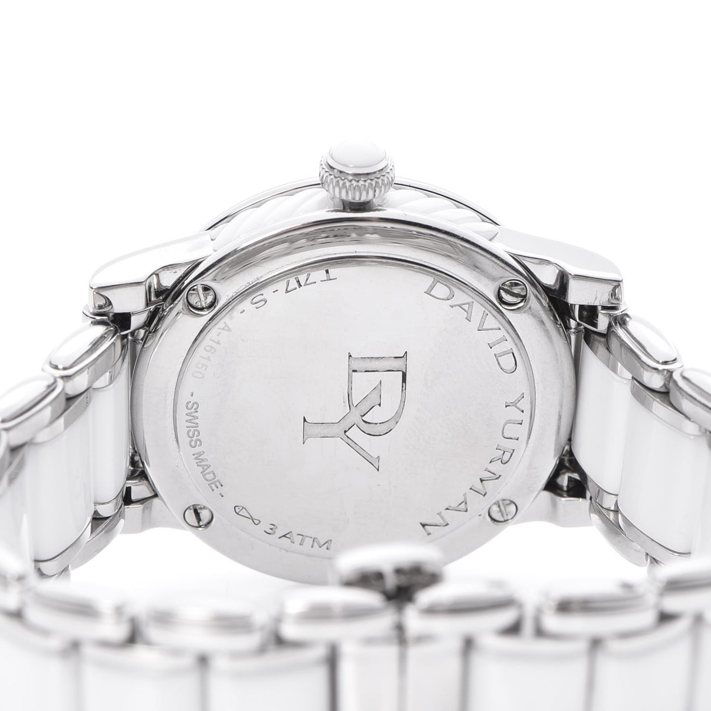 Stainless Steel Ceramic Diamond 30mm Classic Quartz Watch White