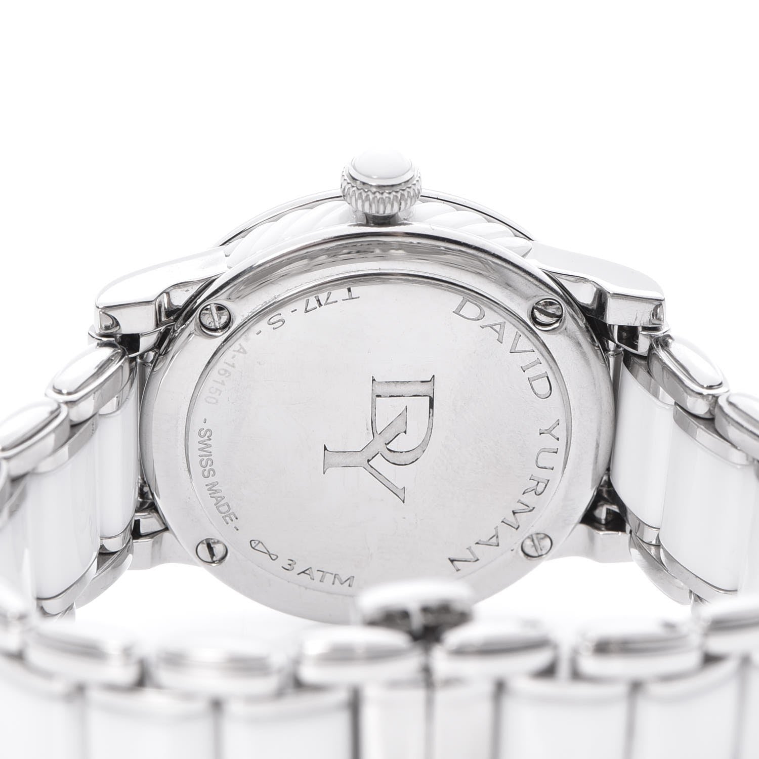 David Yurman Stainless Steel Ceramic Diamond 30mm Classic Quartz Watch White 7 of 8