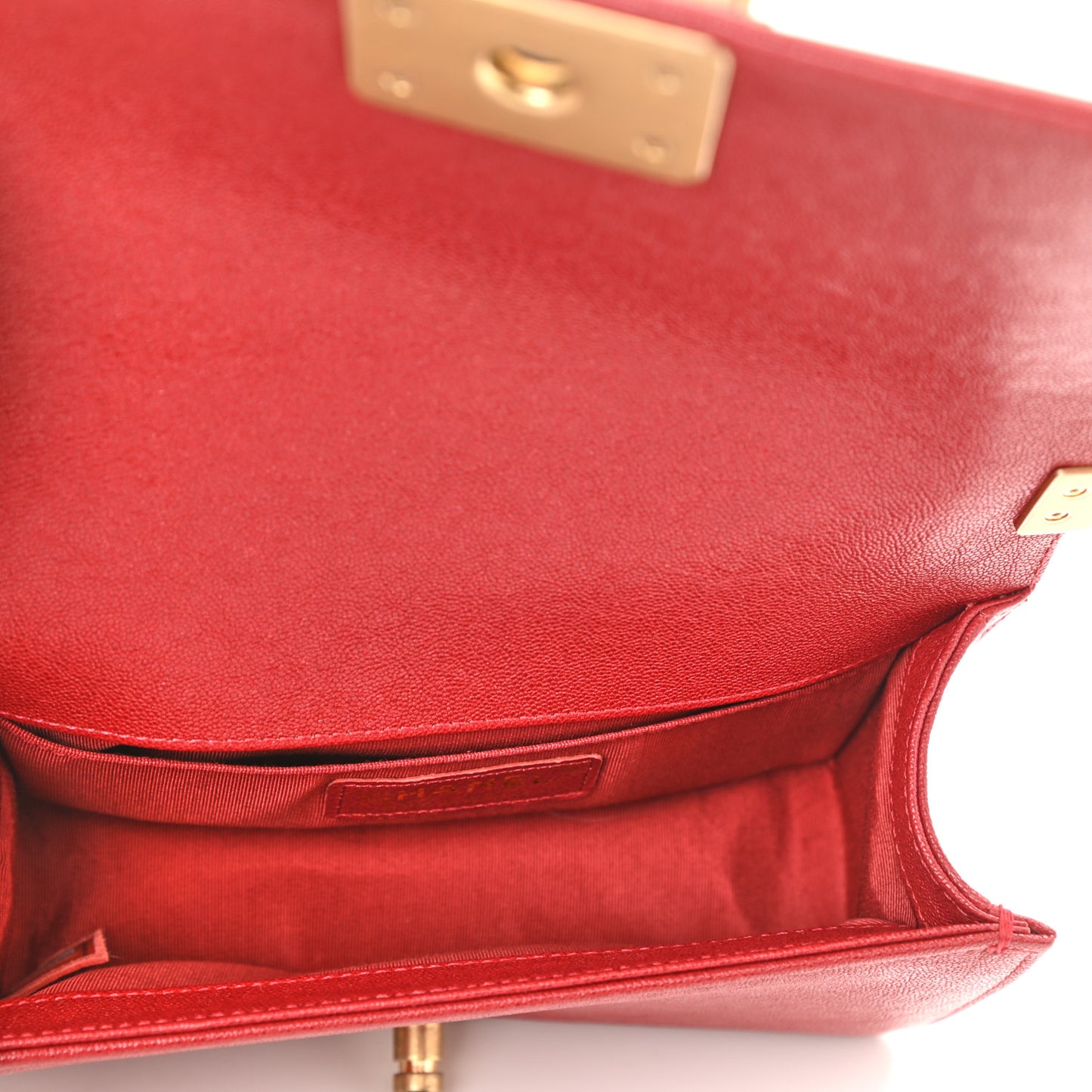 Caviar Quilted Small Boy Flap Red