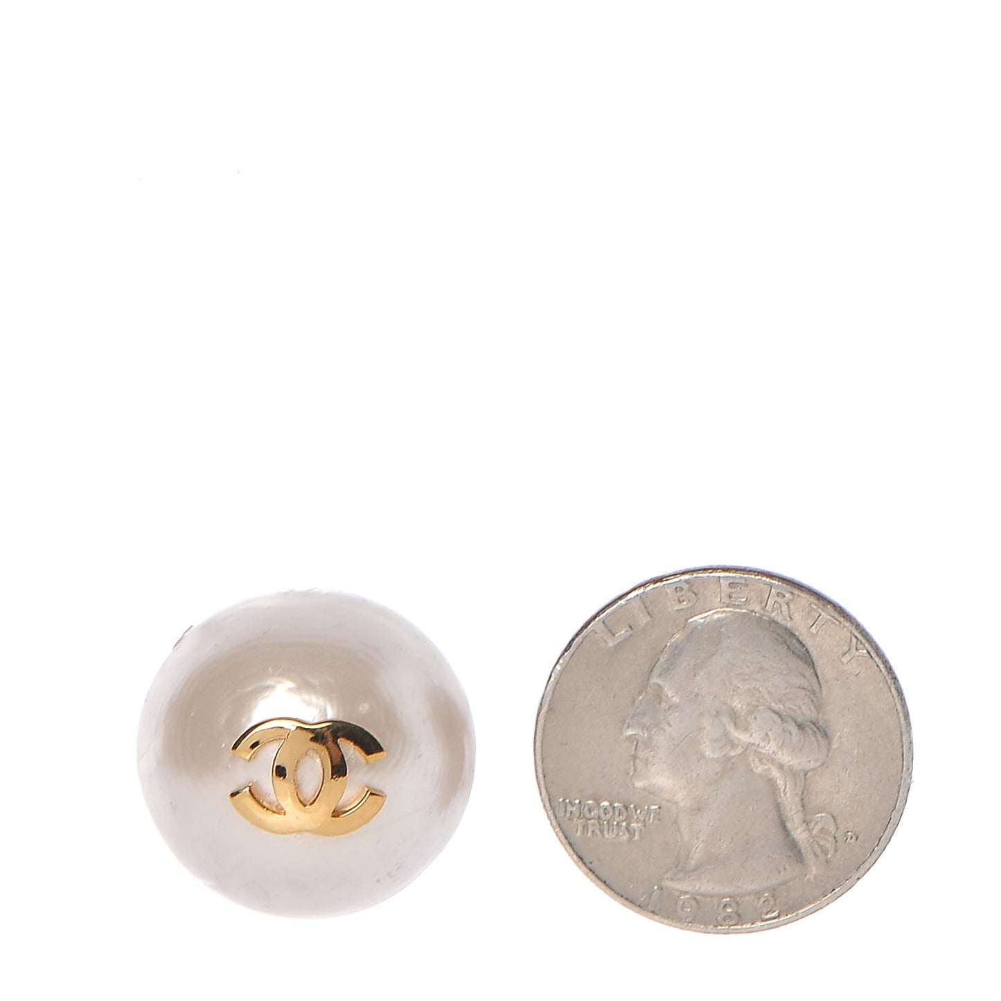 Pearl CC Clip On Earrings Gold