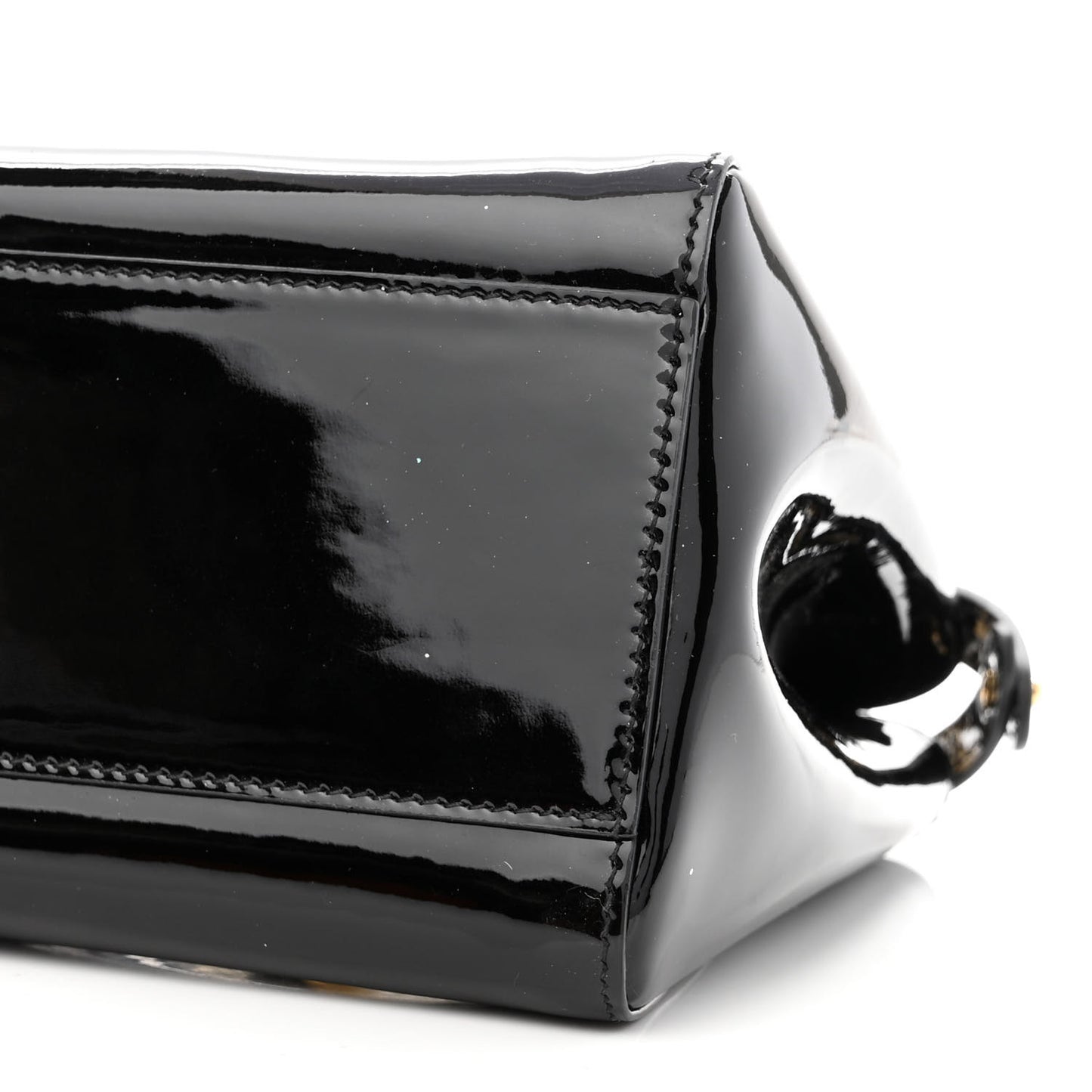 Vitello Vernice Mou Mini Peekaboo Iconic Satchel Black
