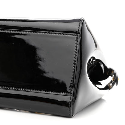 Fendi Vitello Vernice Mou Mini Peekaboo Iconic Satchel Black 8 of 9