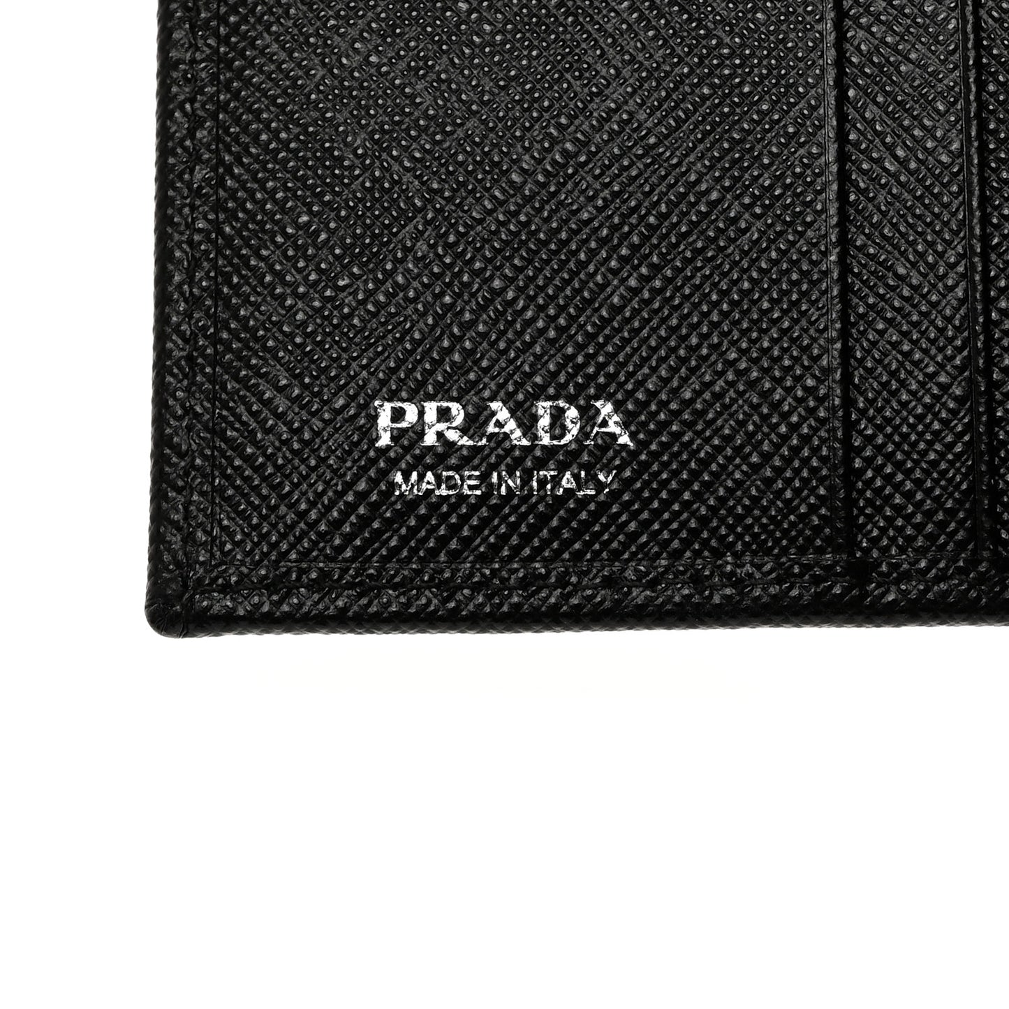 Saffiano Triangle Bi-Fold Card Holder Wallet Black