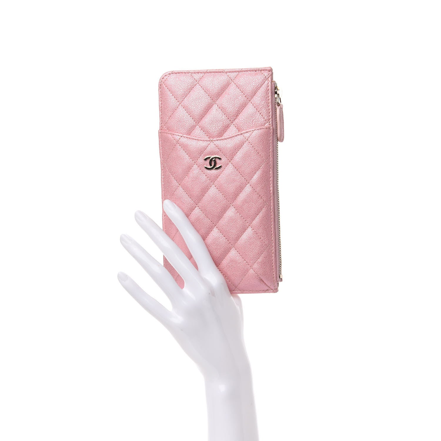 Chanel Iridescent Caviar Quilted Classic iPhone Pouch Rose Pink 2 of 8