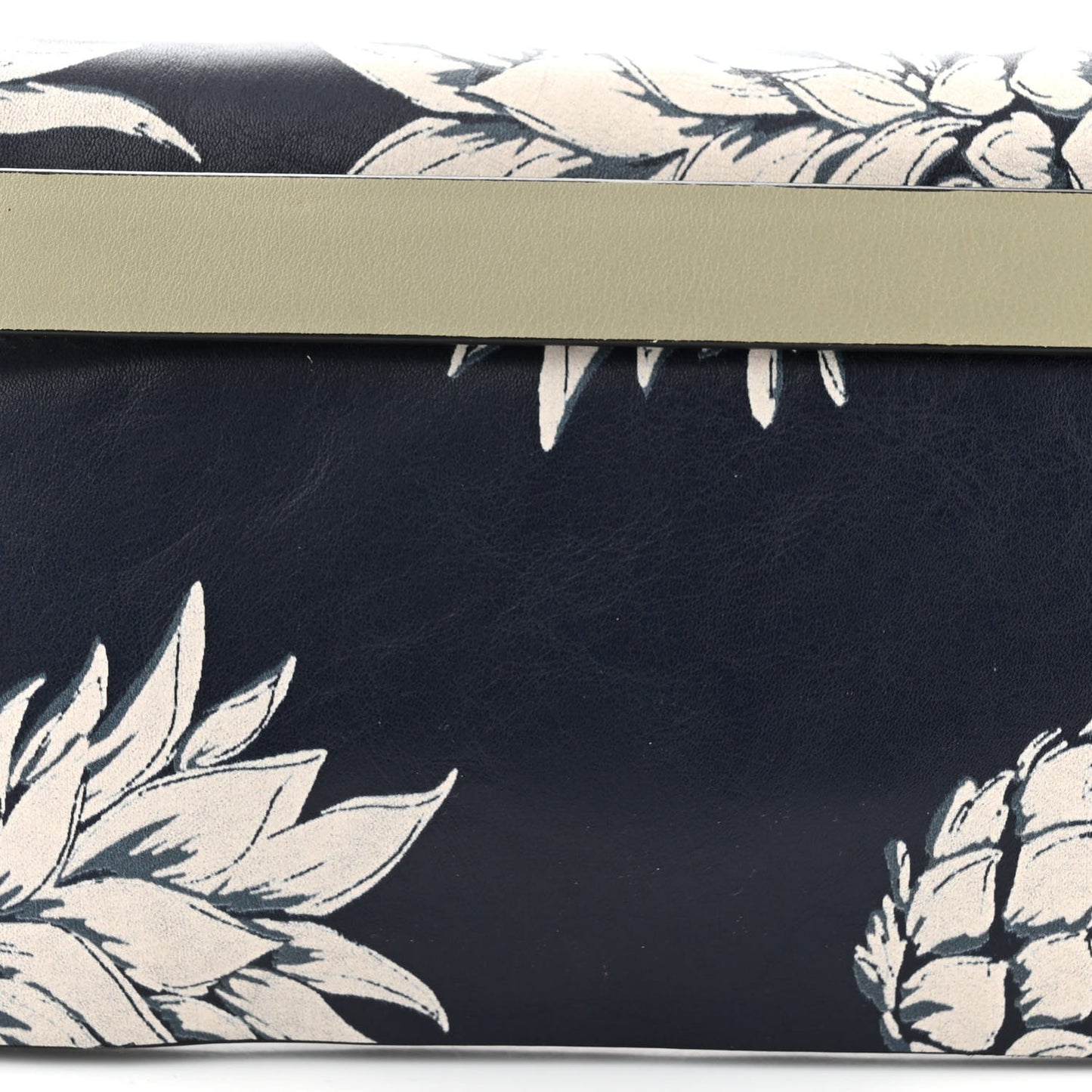 Vitello Pineapple Print Clutch Navy