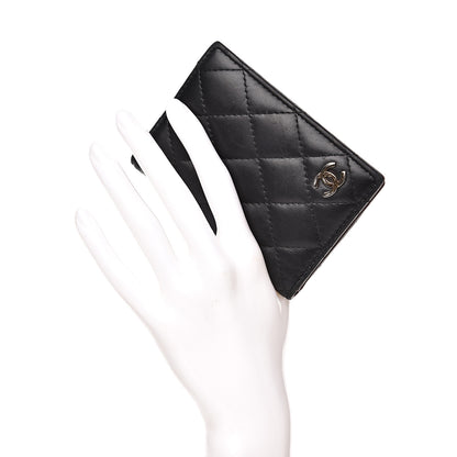 Chanel Lambskin Quilted Card Holder Wallet Black 2 of 12
