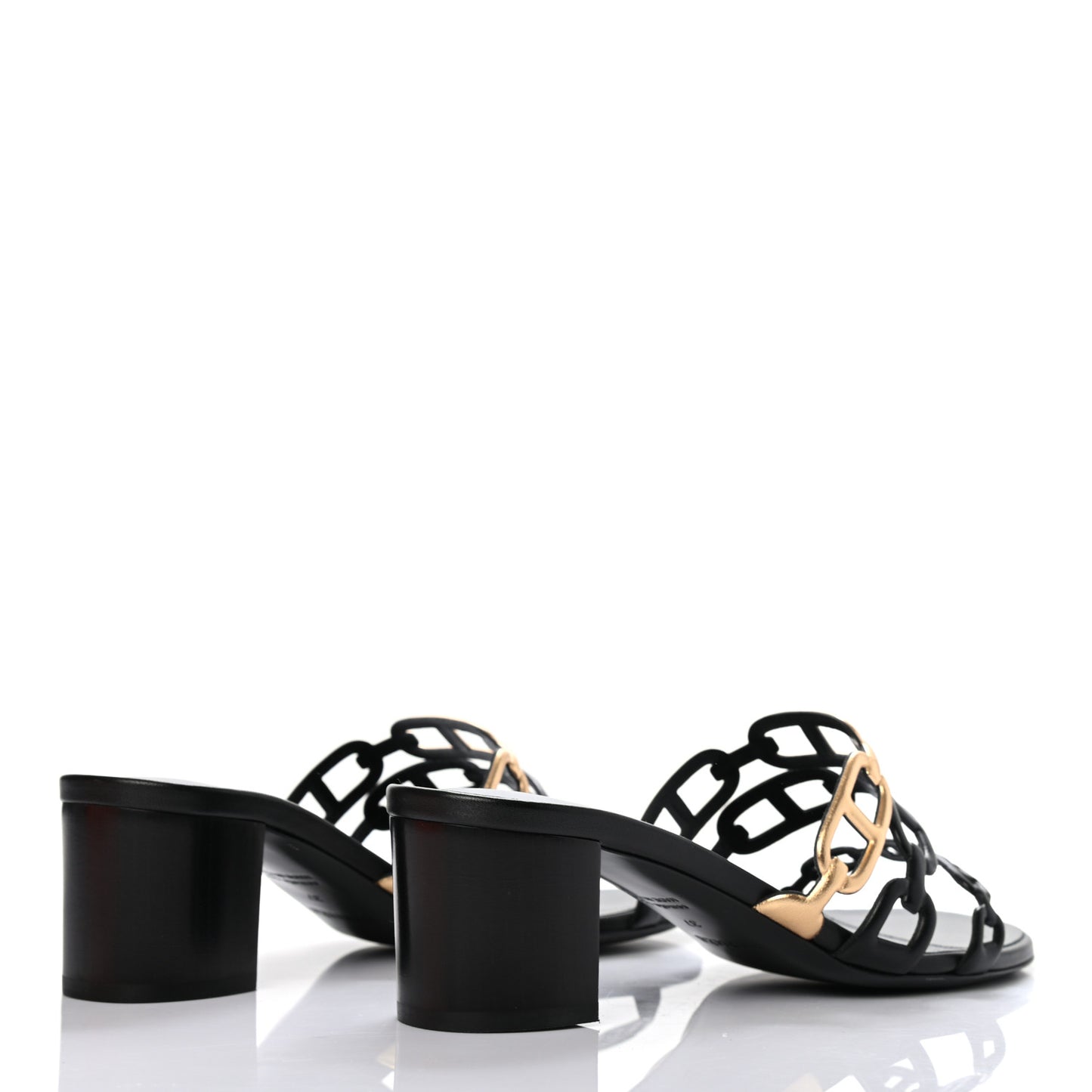 Metallic Nappa Tandem Sandals 37 Black Dore
