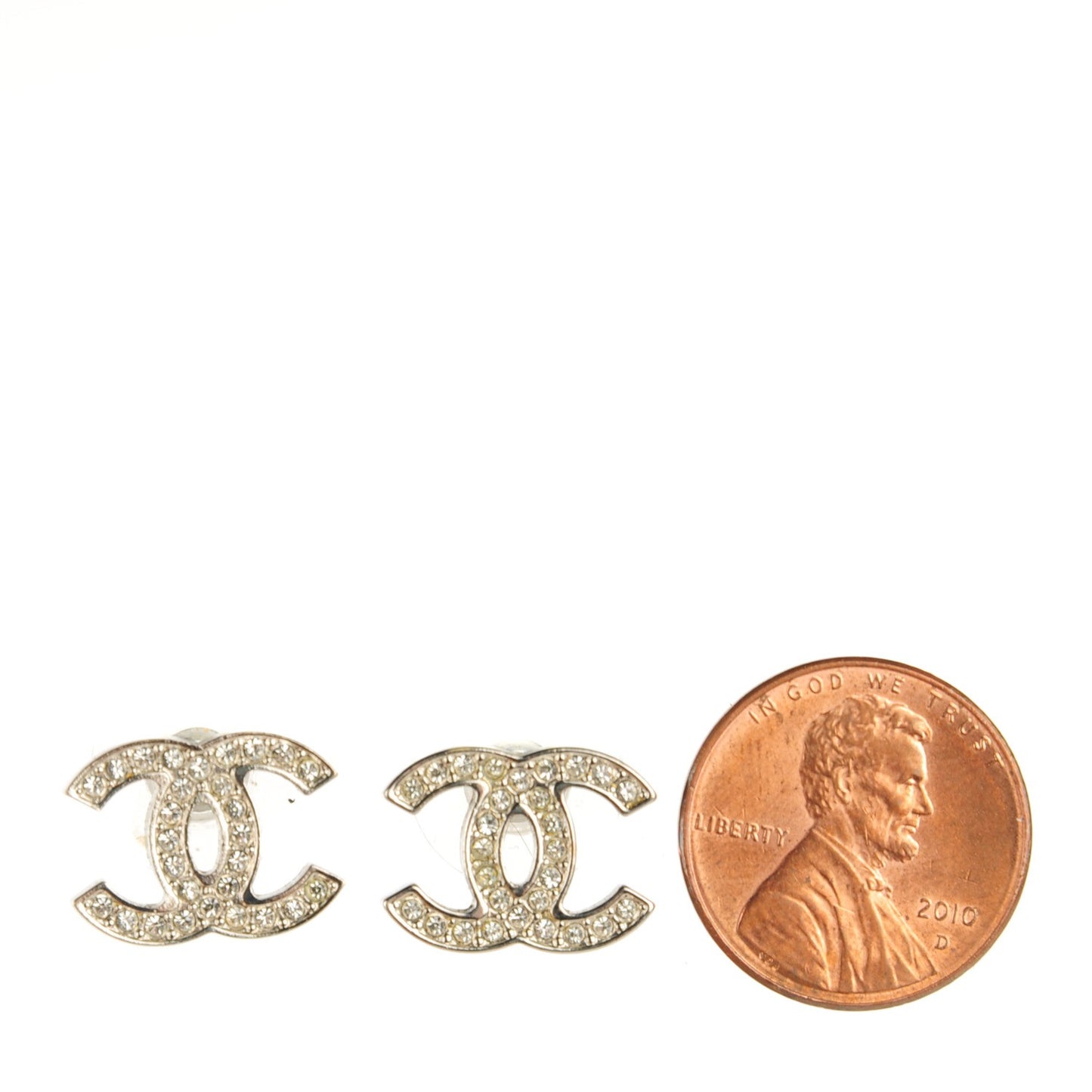 Crystal CC Earrings Silver